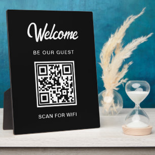 Welcome Be Our Guest Scan For QR Code Wifi Plaque
