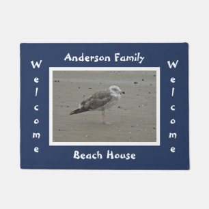 Welcome Beach House Artistic Seagull Ocean Animal Doormat