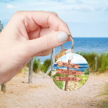 Welcome Beach Short term rental Vacation home Keychain<br><div class="desc">This design may be personalized in the area provided by changing the photo and/or text. Or it can be customized by clicking Personalize this Template and then choosing the click to customize further option and delete or change the colour of the background, add text, change the text colour or style,...</div>