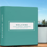 Welcome Beach Vacation Guest Information Binder<br><div class="desc">Modern guest information binder features a minimal design in a stylish tropical turquoise colour palette. "Welcome" and custom address and guest information subject presented in simple font in a white window with a coordinating frame. Shown with a custom welcome message, address and guest information and on the front in modern...</div>