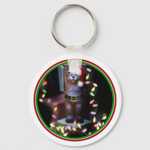 Welcome Bear with Christmas Lights Keychain
