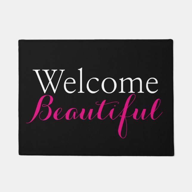 Welcome Beautiful - Beauty Salon Door Mat (Front)