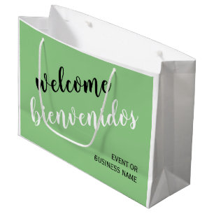 Welcome Bienvenidos Spanish English Bilingual Large Gift Bag