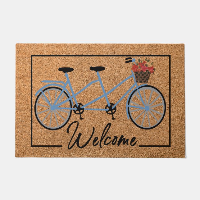 Welcome Bike Doormat, Funny Cycle Mat Decor (Front)