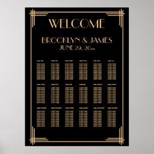 Welcome Black Deco Wedding Seating Chart