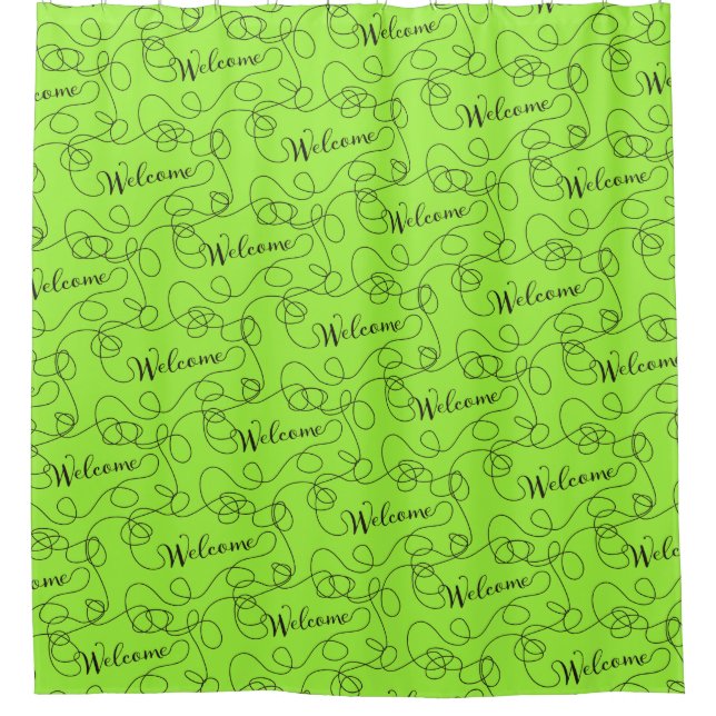 WELCOME black seamless pattern with LINES (Front)