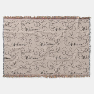 WELCOME black seamless pattern with LINES Throw Blanket