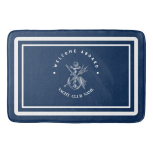 Welcome Blue Anchor Nautical sailing Boat DIY Name Bath Mat