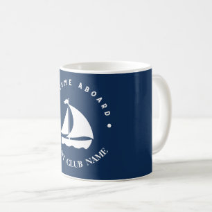 Welcome Blue Anchor Nautical sailing Boat DIY Name Coffee Mug