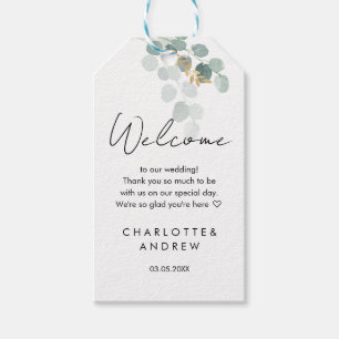 Welcome! Botanical, elegant, handwriting Gift Tags