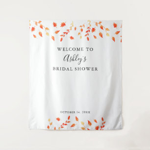 Welcome Bridal Shower Fall Autumn Foliage Leaves  Tapestry