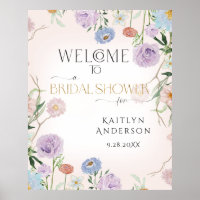 Welcome Bridal Shower Wildflower Watercolor Floral