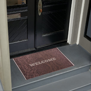 Welcome Brown Snakeskin Doormat