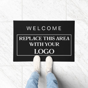 Welcome Business Logo Company Black any Colour Doormat