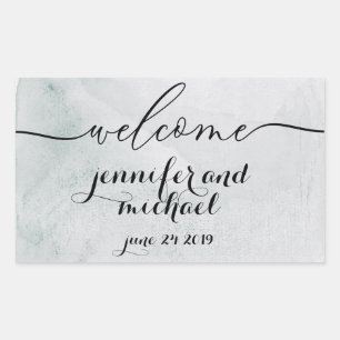 Welcome Calligraphy Paper Old Sticker