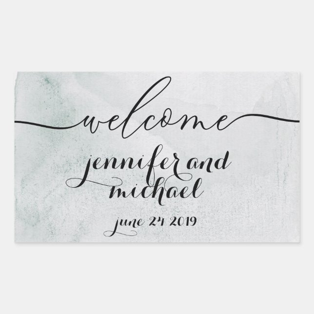 Welcome Calligraphy Paper Old Sticker (Front)