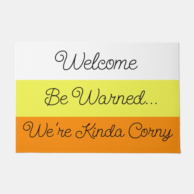 Welcome Candy Corn Doormat (Front)