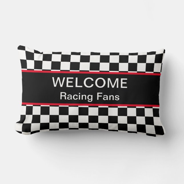 Welcome Car Racing Fans   Lumbar Pillow (Front)