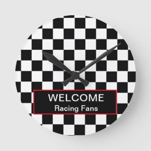 Welcome Car Racing Fans   Round Clock