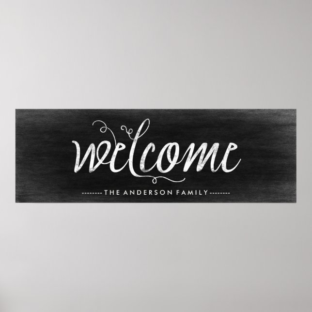 Welcome Chalkboard Look with Trendy Typography Poster (Front)