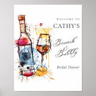 Welcome Champagne Brunch and Bubbly Bridal Shower  Poster