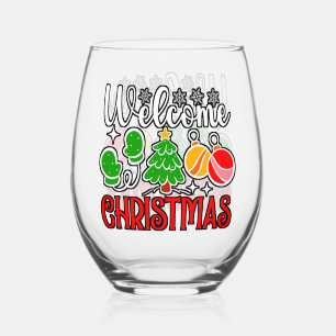 Welcome Christmas-23758 Stemless Wine Glass