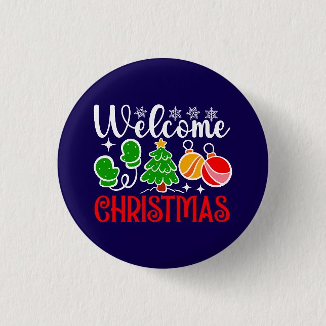 Welcome Christmas-63758 1 Inch Round Button (Front)