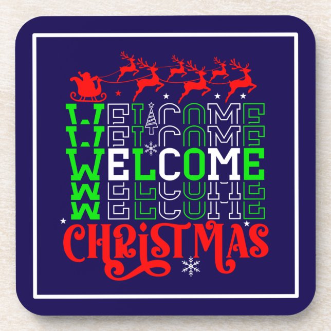 Welcome Christmas-84767 Coaster (Front)