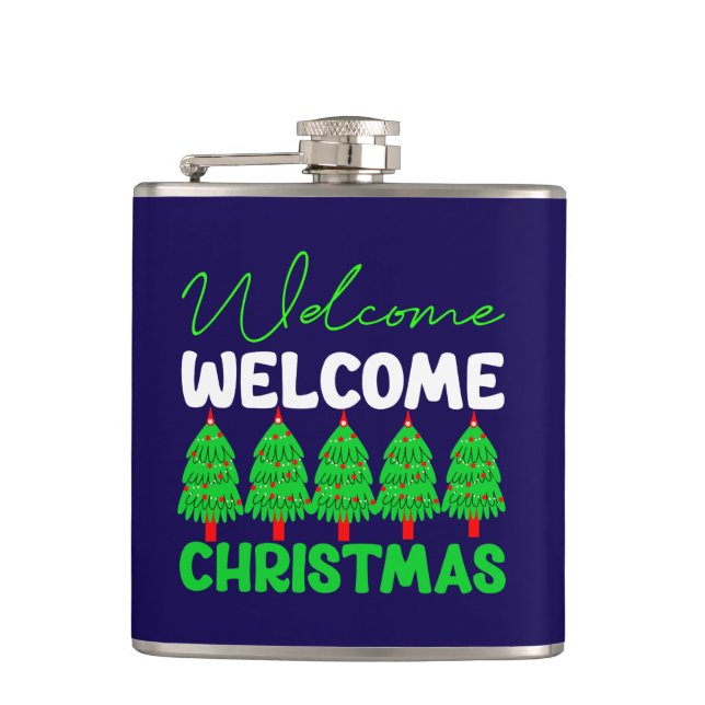Welcome Christmas-85600 Hip Flask (Front)