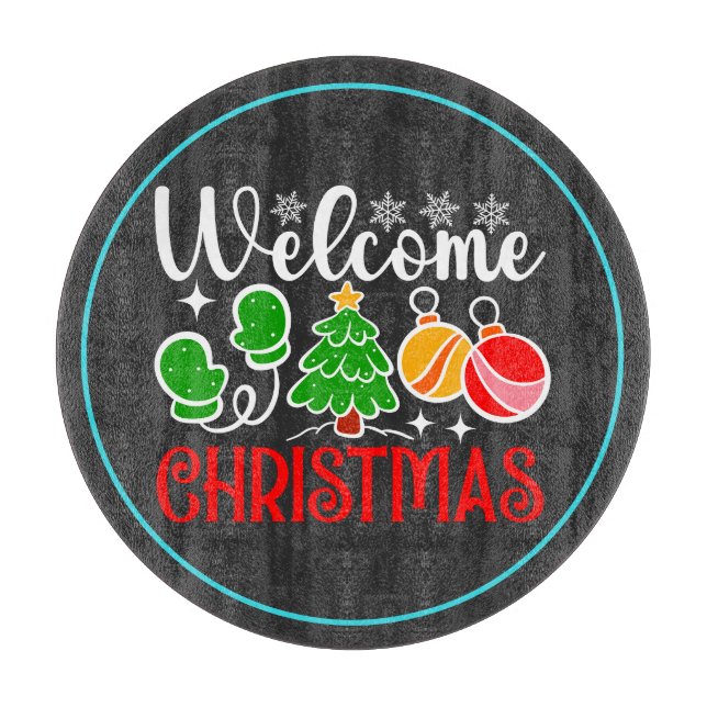 Welcome Christmas Cutting Board (Front)