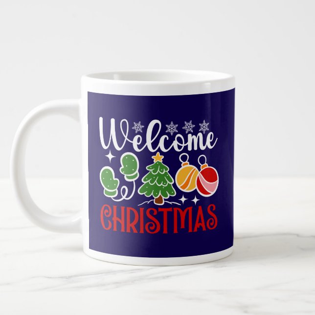 Welcome Christmas Large Coffee Mug (Left)