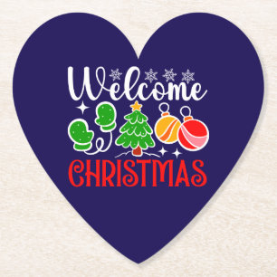 Welcome Christmas Paper Coaster