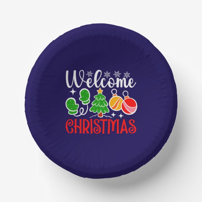 Welcome Christmas Paper Plate (Front)