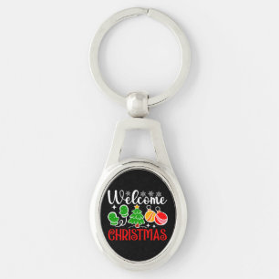 Welcome Christmas Tree And Ornaments-23758 Keychain