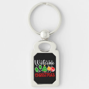 Welcome Christmas Tree And Ornaments-23758 Keychain