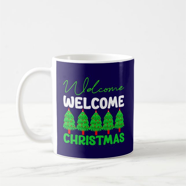 Welcome Christmas Tree Holiday Design-85600 Coffee Mug (Left)