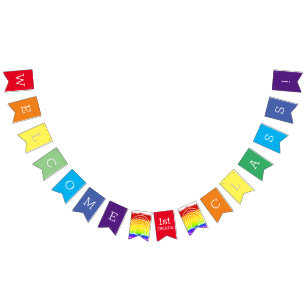 Welcome Class Colourful Custom Grade Level Picture Bunting Flags