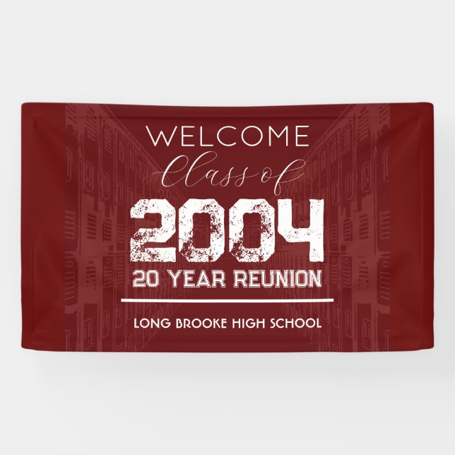 Welcome Class of 2004 20 Year High School Reunion Banner (Horizontal)