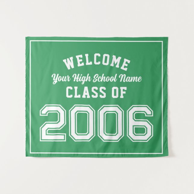Welcome Class of 2006, 20 Year Reunion Decor Tapestry (Front (Horizontal))