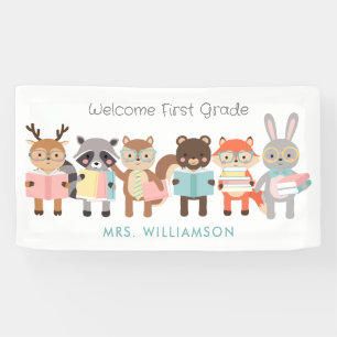 Welcome class sign cute animals