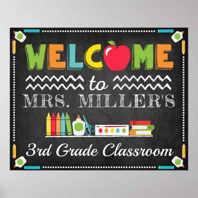 Welcome Classroom Teacher Sign (Front)