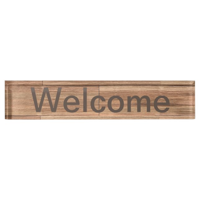 Welcome color wood art nameplate (Front)