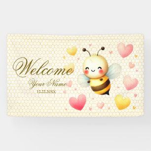Welcome Colorful Happy Little Honey Bee Party Banner