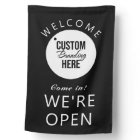 Welcome Come In We're Open Logo Black And White