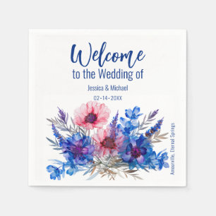 💍Welcome Cornflowers and Lavender  Napkin