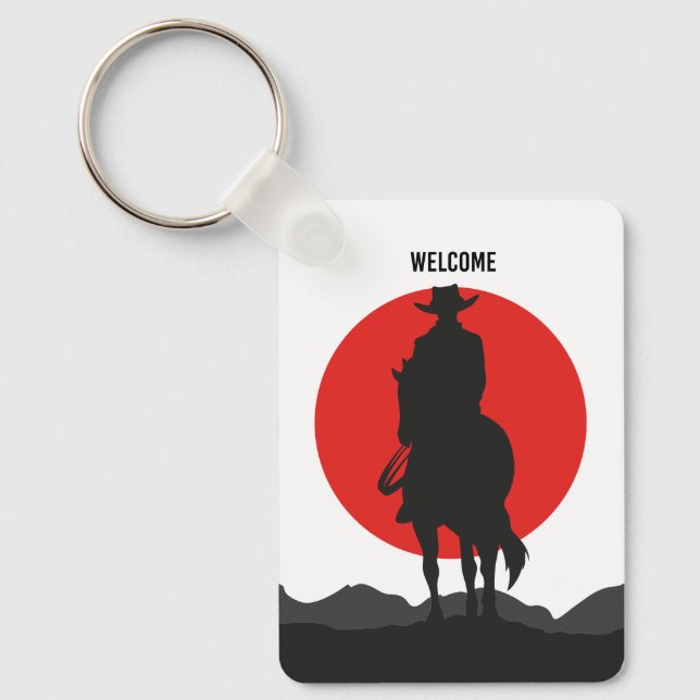 Welcome Cowboy Keychain (Front)