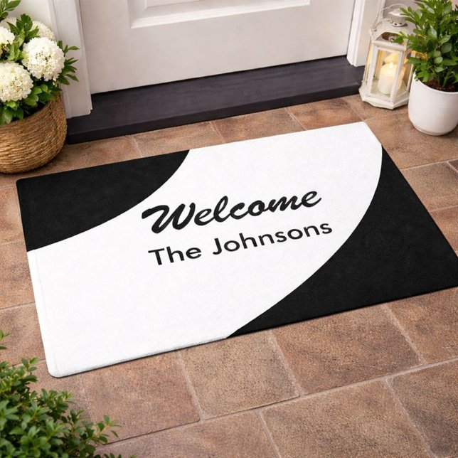 Welcome Custom Black and White Doormat (Creator Uploaded)