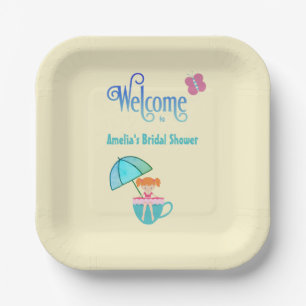 Welcome Custom Name Bridal Shower Teacup   Paper Plate