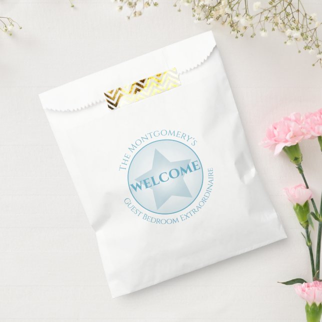 Welcome Custom Name Guest Bedroom Pastel Star Favour Bag (Sealed)