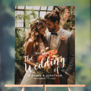 'Welcome' Custom Photo Wedding Acrylic Sign
